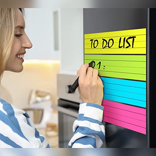 Chinco 12 Pack Magnetic Dry Erase Sentence Strips 12x3 in Lined,Multicolor - color: Multi Color
