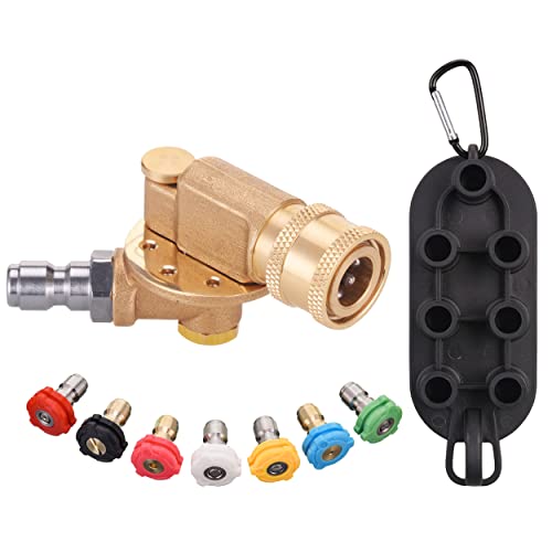 PWACCS 240° Swivel Coupler & 7 Nozzle Set for Pressure Washer, 4500 PSI
