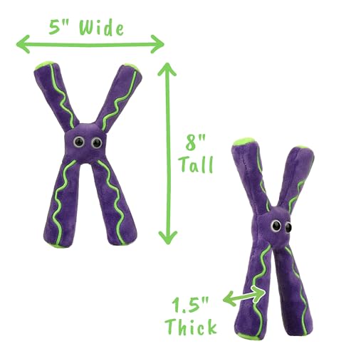 GIANT MICROBES Chromosome Plush, Genetics Gift, DNA Gifts, Genealogy, Ancestry Gift, Biology Plushies, Genetic Counselor, Forensic Science Gifts, Biology Models (Pack of 2) - size: 8 x 5 x 1.5 inches (Pack of 2)