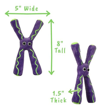GIANT MICROBES Chromosome Plush, Genetics Gift, DNA Gifts, Genealogy, Ancestry Gift, Biology Plushies, Genetic Counselor, Forensic Science Gifts, Biology Models (Pack of 2) - size: 8 x 5 x 1.5 inches (Pack of 2)