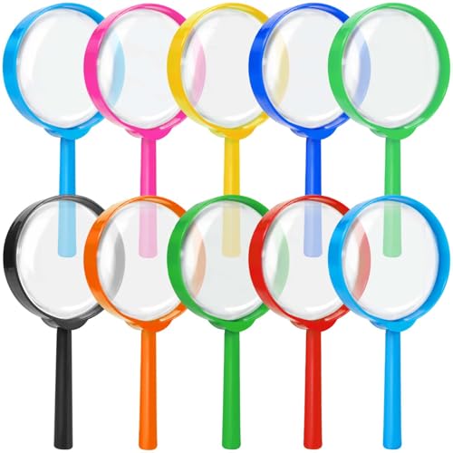 SenseYo 10 PCS Mini Magnifying Glass for Kids, 5X Small Kid Magnifier for Hobbies and Science