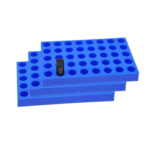 3 Pcs Vial Rack, 40 Holes for 10mL HPLC Sample Bottles, 23mm Diameter - color: Blue, size: 23mm