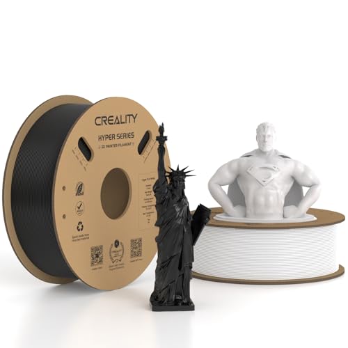 Official CREALITY Hyper PLA Filament 1.75mm Black & White 2KG, 30-600mm/s High Speed PLA Rapid 3D Printer Filament, 2 Pack 1kg Spool(2.2lbs), Dimensional Accuracy +/-0.02mm, Fit Most FDM 3D Printer - color: Black & White
