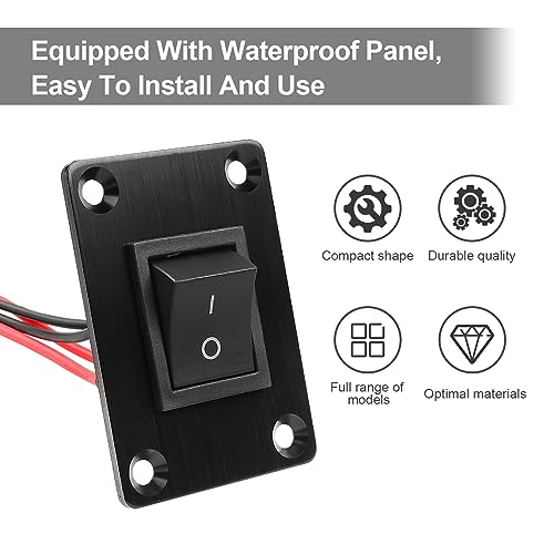 1Pcs Black KCD4 Boat Rocker Switch 2-Position 4-Pin Pre-Wired DPST Panel Switch 16A 250VAC 20A 125VAC, CE - color: 1Pcs Black/Pre-Wired