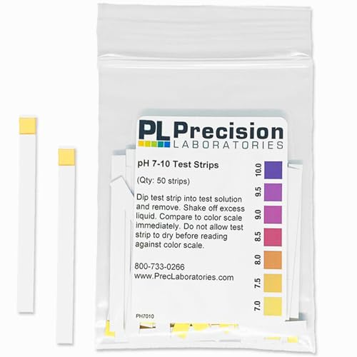Eisco pH Test Strips 7-10, pH Strips for Water Testing, 0.5 Step Increments