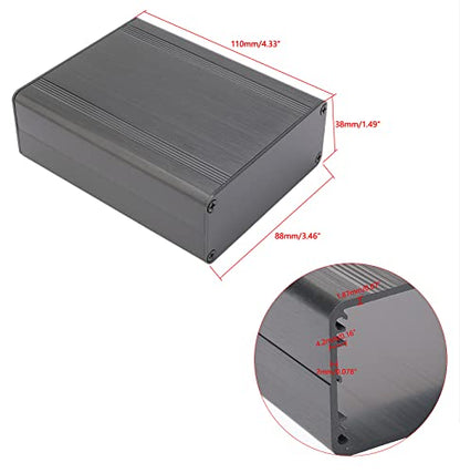 Aluminum Junction Box 110x88x38mm for DIY Electronics - size: 4.33x3.46x1.5 inch(LHW)