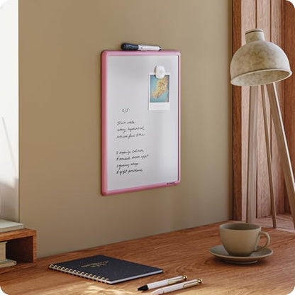 U Brands Dry Erase Whiteboard, 11" x 14", Small Whiteboard, Pink Frame - color: Blush Pink