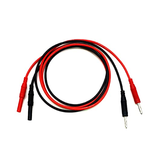 2Pcs Multimeter Test Lead Extension Male to Female Connector 4mm Banana Plug to Jack Heavy Duty 14AWG Silicone Wires Meter Leads Probes 3 Feet - size: Male to Female, style: 2Pcs-Length of 3 Feet