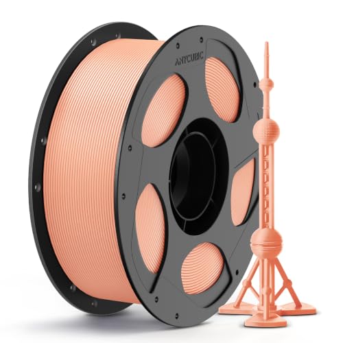 ANYCUBIC PLA Plus (PLA+), 3D Printer Filament 1.75mm, High Toughness 3D Printing Filament, Dimensional Accuracy +/- 0.02mm, Print with Most FDM 3D Printers, 1KG Reusable Spool, Peach Pink - color: 1kg Pla+ Peach Pink