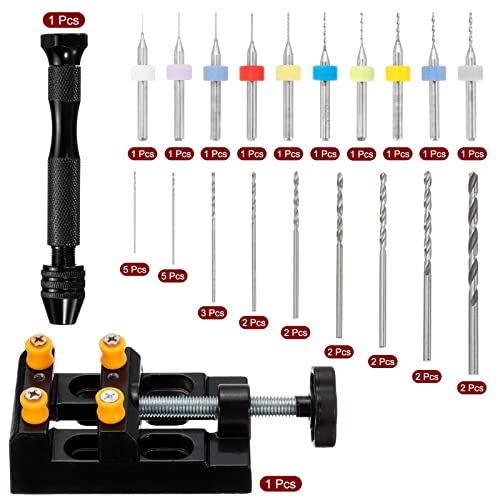 uxcell 37pcs Hand Drill Tool Set Hand Tool for DIY Craft Carving