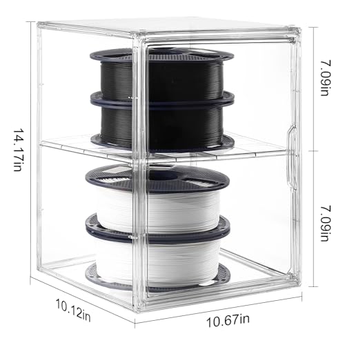 Acrylic Filament Storage Box Compatible with SUNLU PLA 3D Printer Filament, Filament Container Holder for Bambu Filament