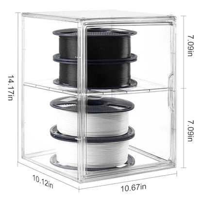 Acrylic Filament Storage Box Compatible with SUNLU PLA 3D Printer Filament, Filament Container Holder for Bambu Filament
