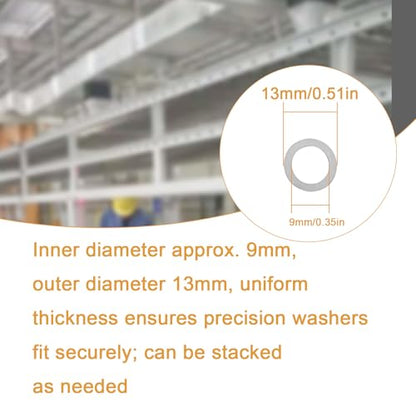 M9x13mm Steel Thin Washer Assortment for M9 Bolt Spacing Repair - size: M9X13