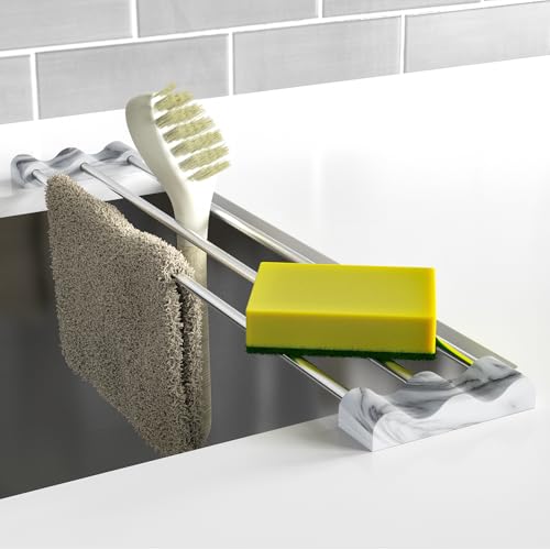 Tomorotec Adjustable Over-The-Sink Kitchen Rack, BPA-Free, Marble - color: Marble