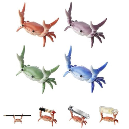 New Japanese Creative Cute Crab Pen Holder Weightlifting Crabs Penholder Bracket Storage Rack Gift Stationery (4, Weightlifting crab)