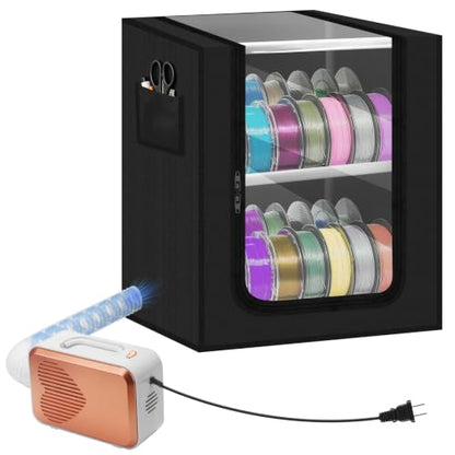 3D Printer Filament Storage Box, 2-Tier Cabinet with Active External Dryer