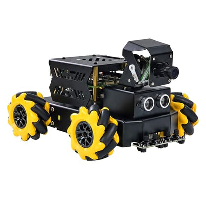 Yahboom Raspberry Pi 5 AI Vision ROS2 Robot, 360 Moving Electronic Robot Kit, Recognition, Tracking, Line Patrol, for Python Program Projects, ROS2 Ubuntu22.04 Pi 5 Official System - color: Standard With RPi5-4GB