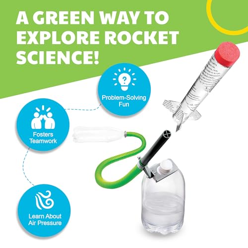 Green Science - Green Rocket - STEM Rocket Launcher for Kids - Build & Launch a Recycled Rocket with Air Pressure - Educational Toy for Young Scientists - Easy & Engaging Science Experiment - style: Rocket Kit