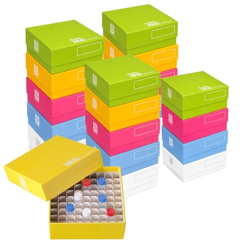 81-Well Cryo Boxes, 2 Inch Cryoboxes, Assorted Color, Case of 20 - size: 81-well