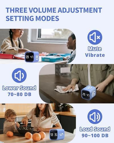 LUCKY TIME Rotating Productivity Timer 5/10/30/60min, Flip Timer, ADHD Tool - color: Blue