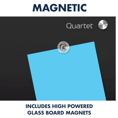 Quartet Magnetic Dry Erase Board, 72" x 48" Glass Whiteboard for Wall, Infinity, Black (G7248B) - size: 72"W x 48"H