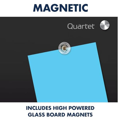Quartet Magnetic Dry Erase Board, 72" x 48" Glass Whiteboard for Wall, Infinity, Black (G7248B) - size: 72"W x 48"H