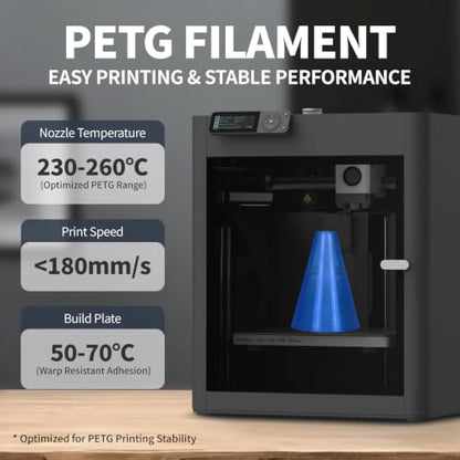 Translucent PETG Filament 1.75mm, 6kg, 6-Color Bundle - color: Mtranslucent Petg 1kg*6