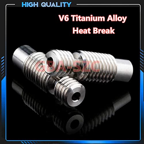 V6 All Metal Titanium Alloy Heatbreak,All Metal New GRADE5 V6 Titanium Alloy for V6 Hotend Heater Block for Prusa i3 MK3/MK3S Heatbreak 1.75MM Filament.(2PCS Titanium Alloy) - color: Heatbreak-Titanium Alloy