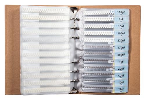 SMD 1206 Resistors, Capacitors, Transistors and Electronic Components Assortment Kit SMT Book - 5435 pcs