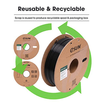 eSUN PLA Filament 1.75mm, High Toughness 3D Printer Filament Upgraded PLA Filament, Dimensional Accuracy +/- 0.03mm, 1KG Cardboard Spool (2.2 LBS) 3D Printing Filament for 3D Printers, Black - color: Black, size: PLA 1.75MM - 1KG