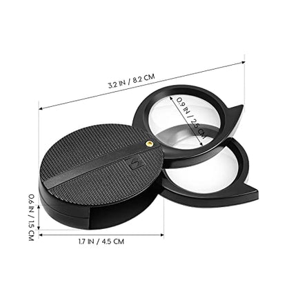 ULTECHNOVO Pocket Magnifying Glass 5X Folding Handheld Portable Magnifier