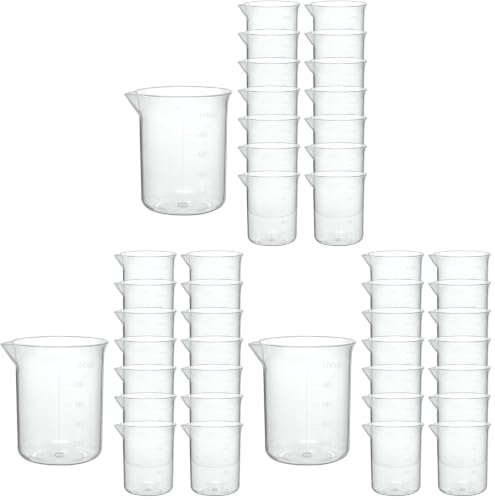 Plastic Measuring Cups, 100ml, Set of 15, for Liquid Measurement and Scientific Experiments (Pack of 3) - size: 100ML- 15pcs (Pack of 3), style: 100ML