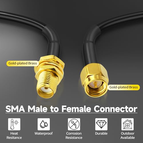 Superbat SMA Cable Extension SMA Male to Female Cable 32ft 50 Ohm Coax for SDR Antenna Ham Radio, 3G 4G LTE Antenna, ADS-B, GPS Meter Radio etc. - size: 32ft