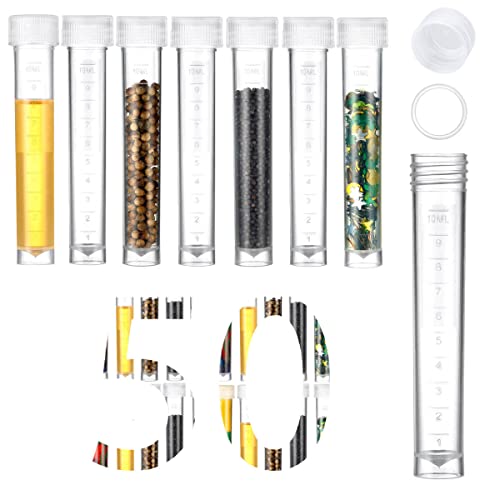 50PCS 10ml Plastic Small Vials with Screw Caps Sample Tubes Cryotubes,PP Material, Free from DNase, RNase, Human DNA - style: 10ml 50pcs