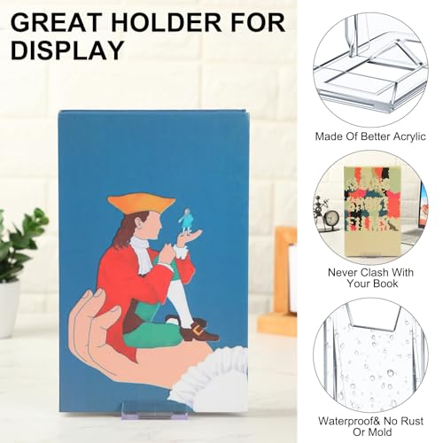 12 Pack Acrylic Book Stand for Display Adjustable, 4.2in H - size: 4.2 x 4.3 x 2.35 Inch