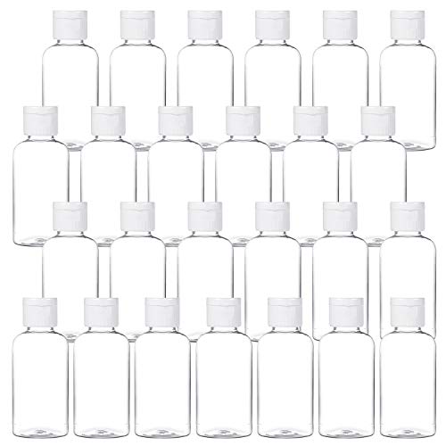 MMonDod 25 Pack 1.7oz/50ml Plastic Empty Bottles, Clear Travel Size Bottles