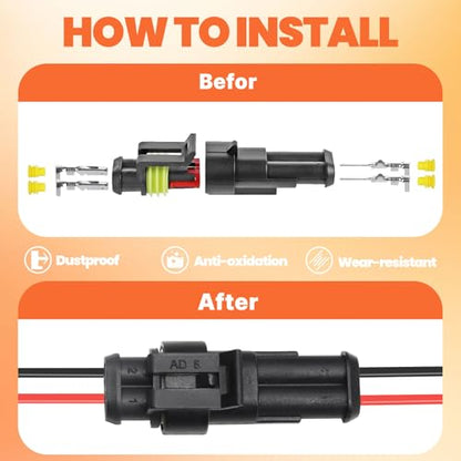 1008PCS 63 Sets Waterproof Automotive Wire Connectors Kit 1/2/3/4/5/6 Pin Automotive Replacement Electrical Accessories Plug Connectors Kit Male and Female Connector with Ratchet Crimping Tool - size: 1008PCS