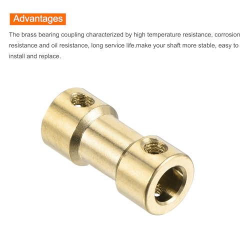 MECCANIXITY 6pcs 2.3mm to 5mm Brass Shaft Coupling Joint Connector with Screws and Hex Wrench Flexible Motor Shaft Coupler for Car Wheels Tires Shaft Motor - size: 2.3mm to 5mm