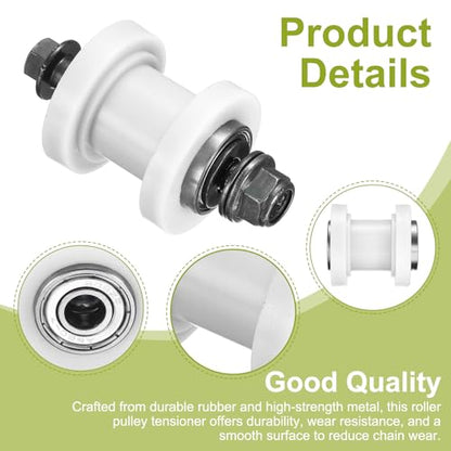 PATIKIL 8mm Grooved Roller Pulley Tensioner Chain Roller Pulley Mini White - color: White