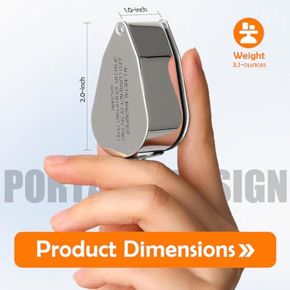 Leffis 40X Jewelers Loupe Magnifier LED/UV Illuminated Magnifying Glasses - size: 1 Pack