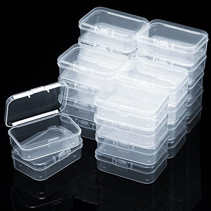 SATINIOR 24 Pcs Small Clear Plastic Container Box, 2.5 x 1.7 x 0.8 in - size: 2.5 x 1.7 x 0.8 in