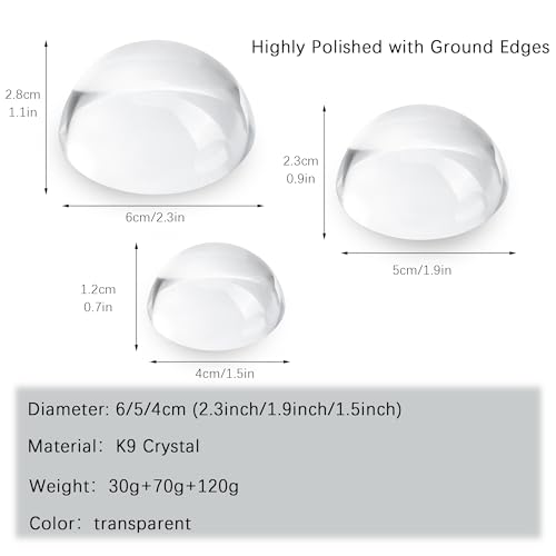 3pcs Clear Crystal Dome Magnifier Glass Paperweights for Outdoor Events - color: 3pcs