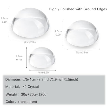 3pcs Clear Crystal Dome Magnifier Glass Paperweights for Outdoor Events - color: 3pcs