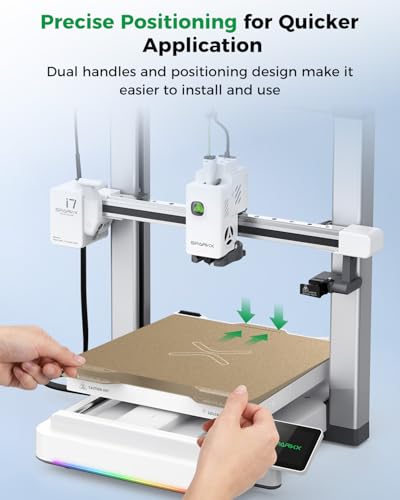 Creality Official SPARKX i7 Build Plate, Double Sided Textured PEI Sheet, 265×300mm Magnetic Flexible Removable Spring Steel Printing Plate, 3D Printer Bed Plate Gold (Without Magnetic Base)