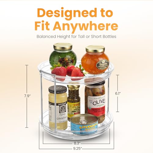 Oizeir Clear Two Tier Lazy Susan Organizer 2-Pack - size: 2-Pack