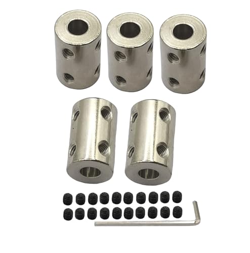 5Pcs 5mm to 6mm Bore Rigid Coupling Set,Steel Rigid Motor Shaft Coupler Adapter with Screws for CNC Machine 3D Printer RC Motor Accessories and DIY - size: 5mm to 6mm