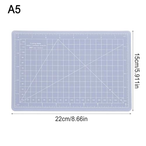 A5 Translucent Cutting Board – Self-Healing Craft Mat for Quilting, Rubber Stamp & Model Making, Non-Slip Non-Reflective Surface(S) - size: 8.7"L x 5.9"W
