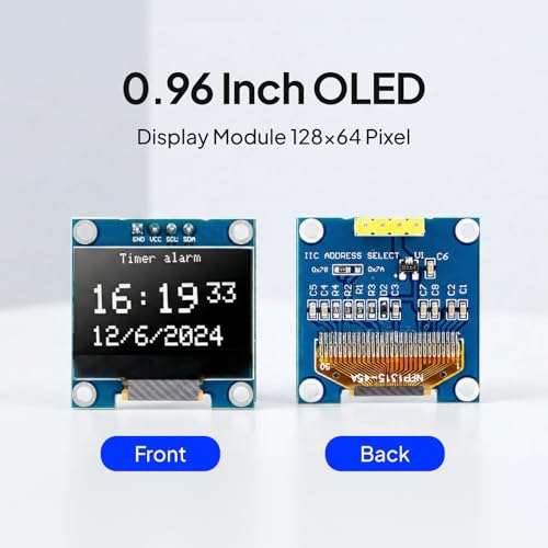 ELEGOO 3PCS OLED Modules and 120pcs Dupont Wires Bundle, for Visual Interfaces, Sensor Readouts, IoT Dashboards and DIY Coding Projects