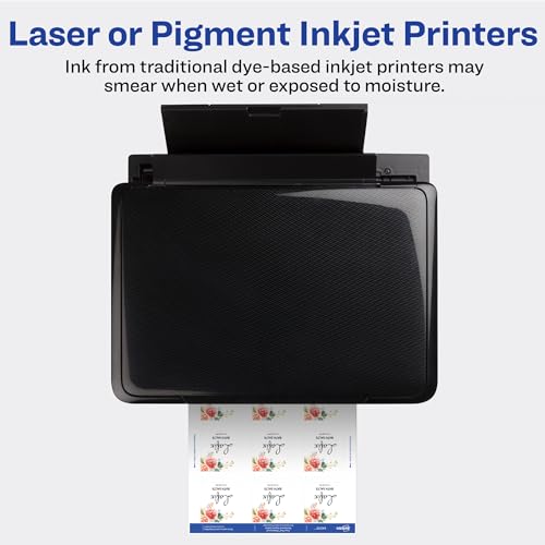 Avery® Durable Waterproof Square Labels, Sure Feed® Technology, 2" x 2", White, Laser & Pigment-Inkjet Compatible, 96 Blank Labels Total, Great for Branding, Packaging, and More (64510) - color: Matte White, size: 2" x 2", style: 96 labels