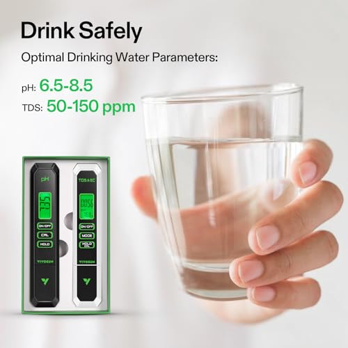 VIVOSUN Digital pH Meter TDS EC Meter for Water 0.01 Accuracy Hydroponics - color: Black+White